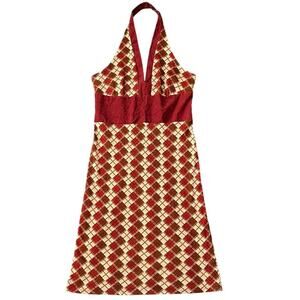 Y2K To The Max Argyle Halter Midi Dress